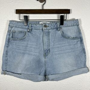 Refuge Denim 90s High Rise Roll Cuff Blue Jean Shorts Women's Size 13